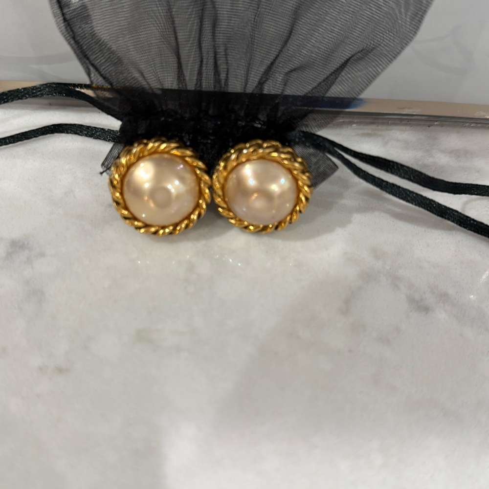 Vintage Pearl Chanel Earrings